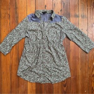 Vintage 2000s Fang long sleeve tunic button down Large